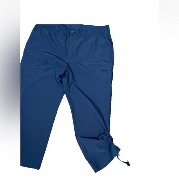 Eddie Bauer Stretch Crop Pants Women's Size 12 #2469 Water Repellent In Navy - Picture 3 of 6